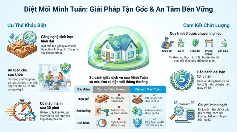 Vì sao chọn Minh Tuấn? Đơn vị dịch vụ diệt mối tận gốc được khách hàng tin tưởng tại Hà Nội